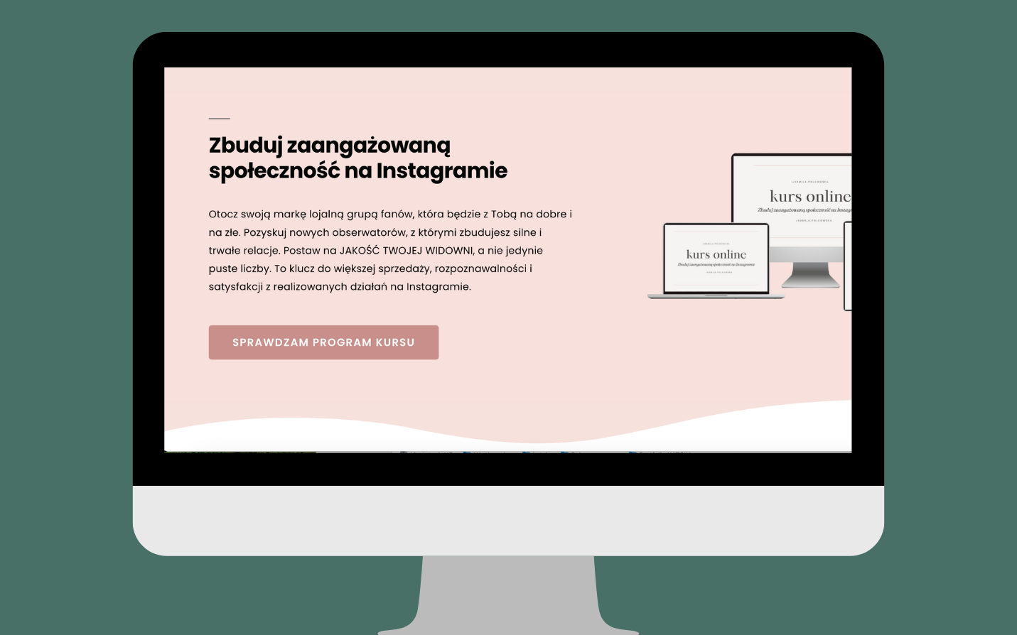przykład copywritingu na landing page
