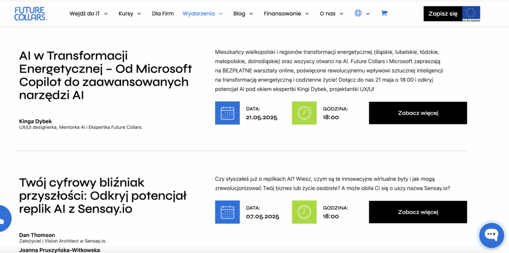 Darmowe webinary o AI Future Collars