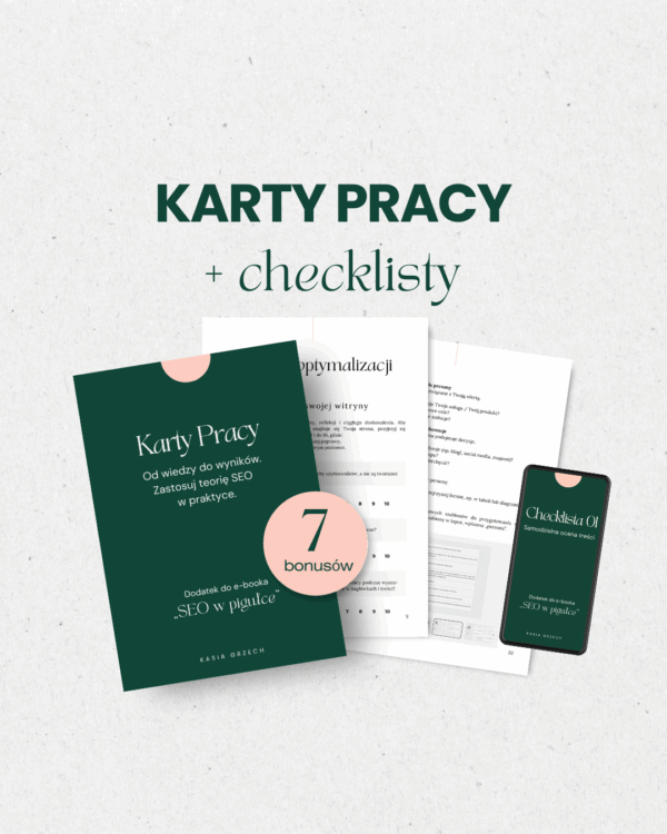 Karty Pracy do e-booka „SEO w pigułce”