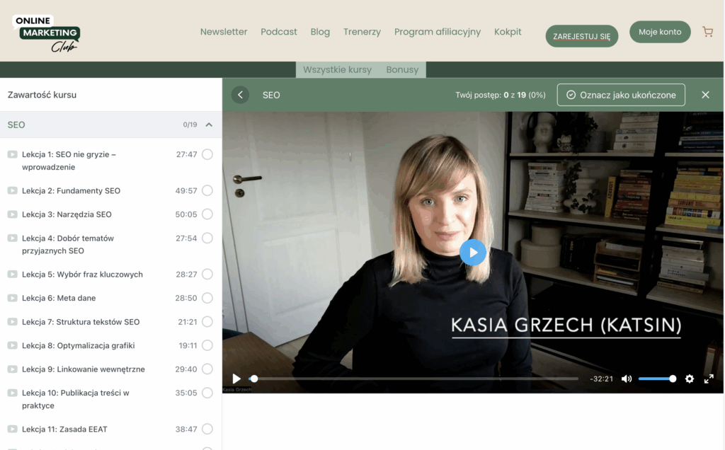 Kurs seo online marketing club